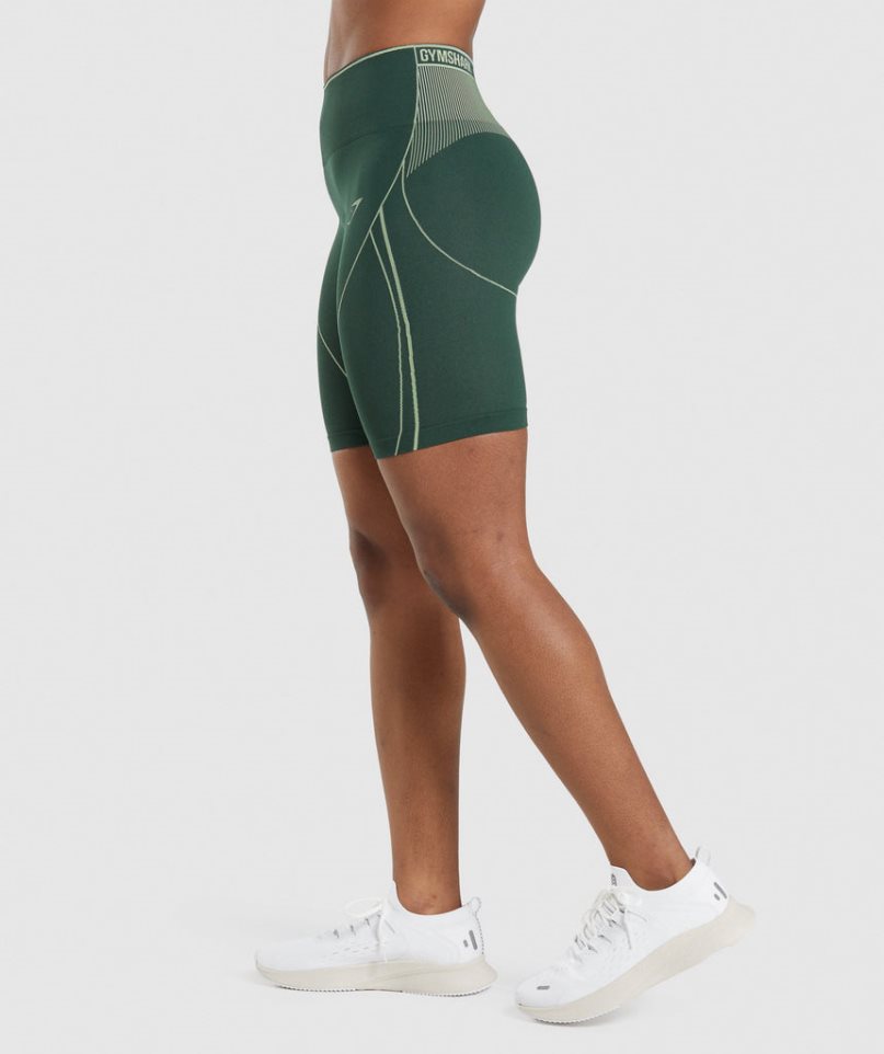 Women's Gymshark Apex Seamless High Rise Shorts Green | NZ 0NSKVT